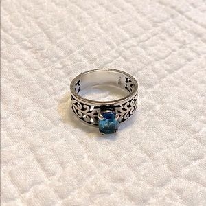James Avery Adoree Ring with Blue Topaz, Size 7 1/2